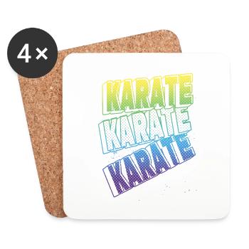 Karaté, Écriture, Arts martiaux, Arts martiaux, Combat, Sports - Dessous de verre (lot de 4) - blanc - Devant