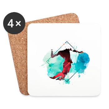 Badminton Badminton Sport Player Colorful Vintage - Coasters (set of 4) - white - Front