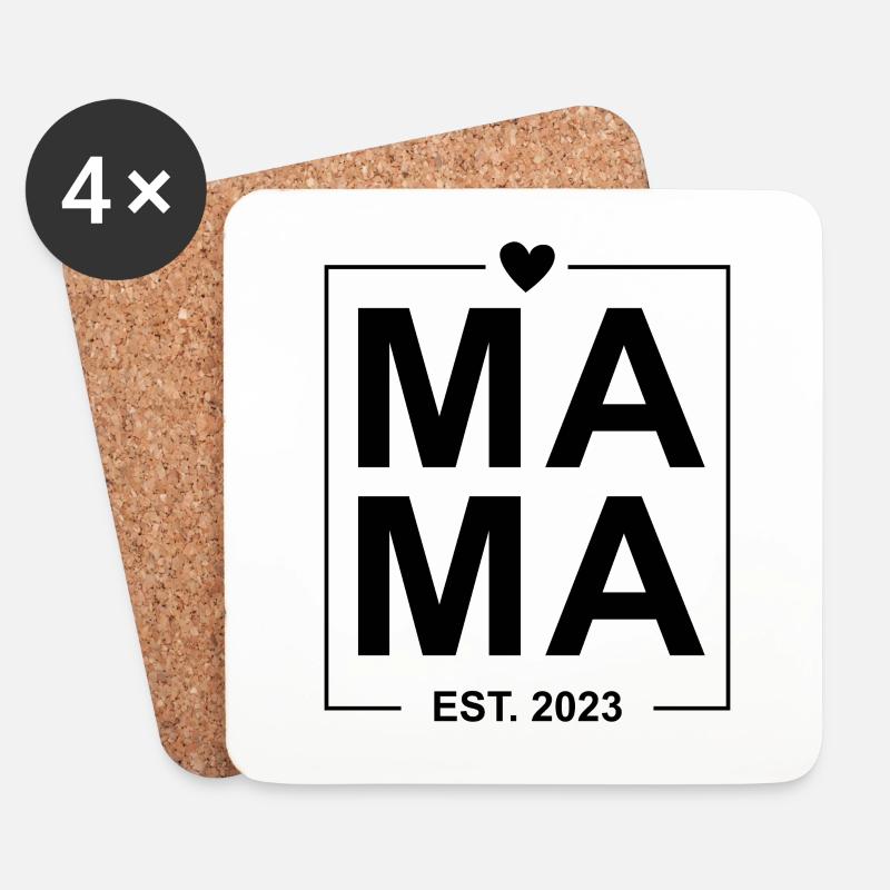 Mama Est 2023 - Untersetzer (4er-Set) - Weiß