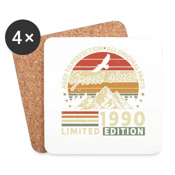34 Years great since 1990 limited edition - Dessous de verre (lot de 4) - blanc - Devant