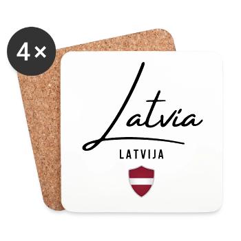 Latvian flag, Latvian pride - Coasters (set of 4) - white - Front