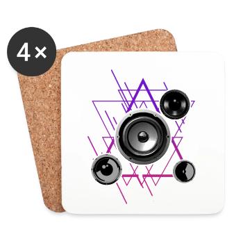 Techno House Electro Sound Lautsprecher Geschenk - Untersetzer (4er-Set) - Weiß - Vorne