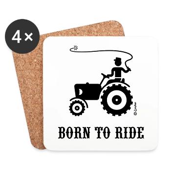 Born To Ride (Trecker) - Untersetzer (4er-Set) - Weiß - Vorne