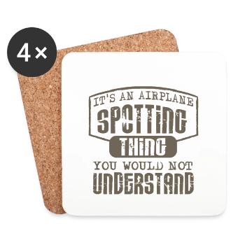 Plane Spotter - Coasters (set of 4) - white - Front