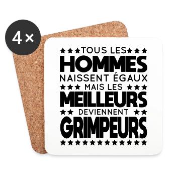 Hommes égaux les meilleurs deviennent grimpeurs - Dessous de verre (lot de 4) - blanc - Devant