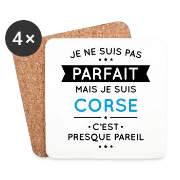 Je ne suis pas parfait mais je suis Corse - Dessous de verre (lot de 4) - blanc - Devant