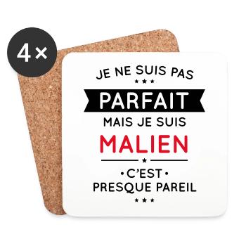 Je ne suis pas parfait mais je suis Malien - Dessous de verre (lot de 4) - blanc - Devant