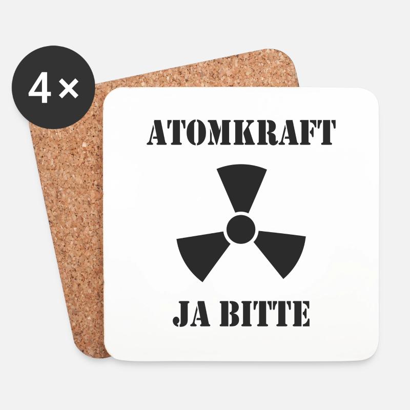 Atomkraft, Ja bitte - Untersetzer (4er-Set) - Weiß
