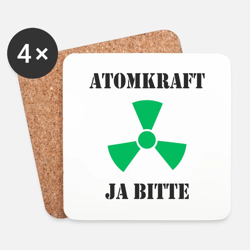 Atomkraft, Ja bitte - Untersetzer (4er-Set) - Weiß