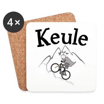 MTB Keule Bergziege - Untersetzer (4er-Set) - Weiß - Vorne
