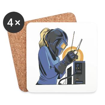 Welder Mama for welders and - Coasters (set of 4) - white - Front