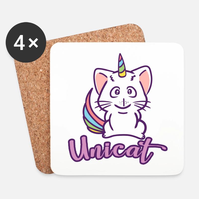 Niedliche Katze Unicat - Untersetzer (4er-Set) - Weiß