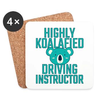 Instructeur de conduite Koalafied Drive Tutor - Dessous de verre (lot de 4) - blanc - Devant