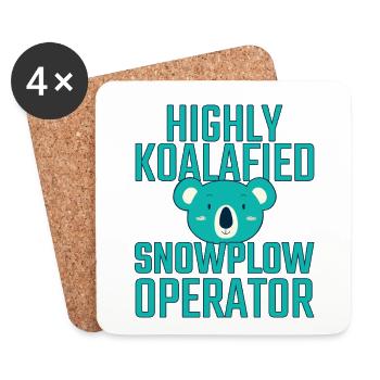 Snowplow Operator Koalafied - Coasters (set of 4) - white - Front