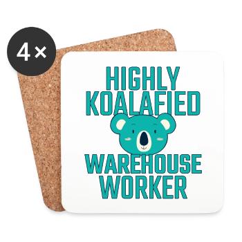 Warehouse Worker Koalafied - Coasters (set of 4) - white - Front