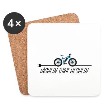 Ebike E-Bike Pedelec Geschenk Fahrrad eMTB - Untersetzer (4er-Set) - Weiß - Vorne