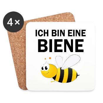Ich Bin Eine Biene Geschenk Bienen Bienenflüsterer - Untersetzer (4er-Set) - Weiß - Vorne