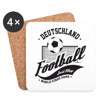 Fußball DEUTCHLAND Fans - Fußballfans - Untersetzer (4er-Set) - Weiß - Vorne