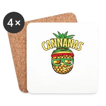 Kiffen Stoner Pineapple Hemp Cannanas Joint Bong - Coasters (set of 4) - white - Front