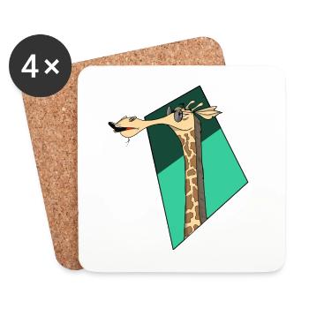 Coole Giraffe mit Sonnenbrille - Untersetzer (4er-Set) - Weiß - Vorne