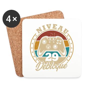 Niveau 29 débloque - Dessous de verre (lot de 4) - blanc - Devant