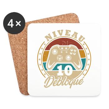 Niveau 10 débloque - Dessous de verre (lot de 4) - blanc - Devant