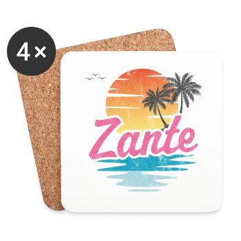 Zante - Dessous de verre (lot de 4) - blanc - Devant