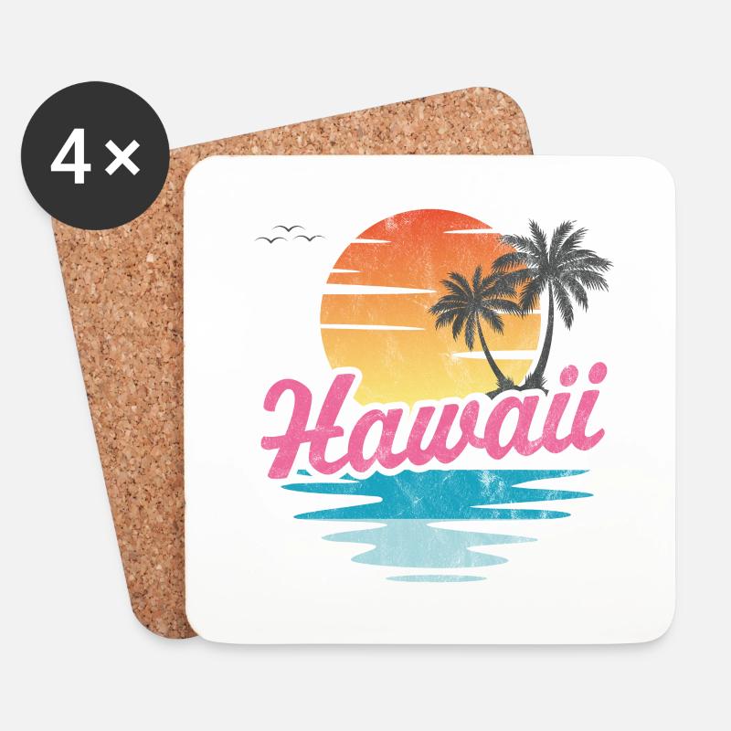 Hawaii - Untersetzer (4er-Set) - Weiß