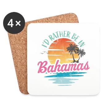 Je préférerais être aux Bahamas - Dessous de verre (lot de 4) - blanc - Devant