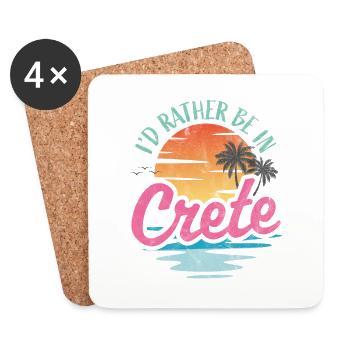Ich wäre lieber auf Kreta - Untersetzer (4er-Set) - Weiß - Vorne