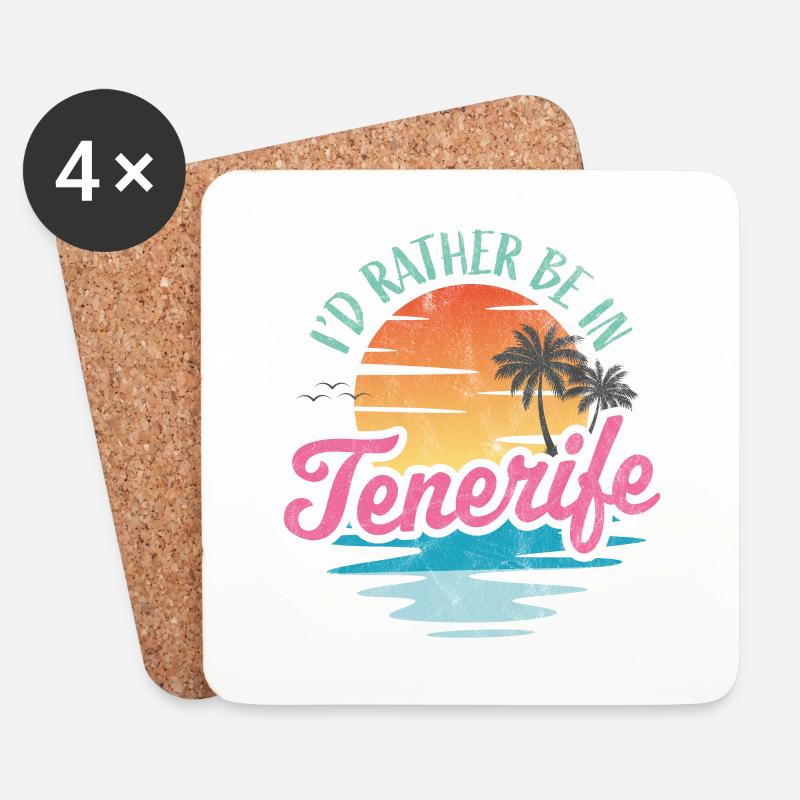 Ich wäre lieber auf Teneriffa - Untersetzer (4er-Set) - Weiß