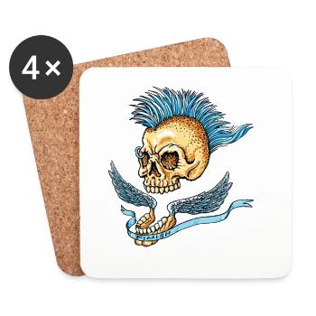 Punk_Skull - Coasters (set of 4) - white - Front