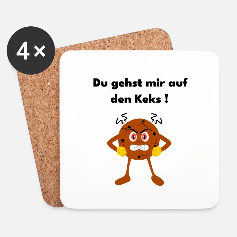 Du gehst mir auf den Keks! - Untersetzer (4er-Set) - Weiß