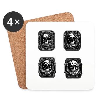 Crânes Crânes Crânes Crâne - Dessous de verre (lot de 4) - blanc - Devant