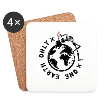 One earth only - Coasters (set of 4) - white - Front