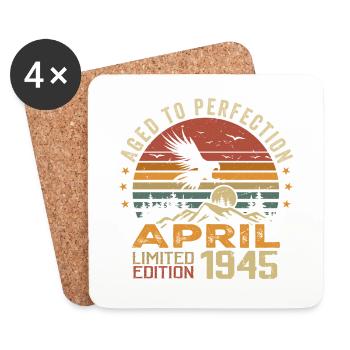 Unvergleichliches Geburtstagsgeschenk seit April 1945 - Untersetzer (4er-Set) - Weiß - Vorne