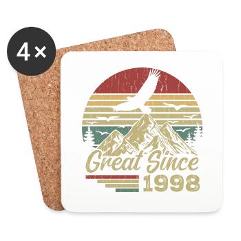 Vintage 1998 Retro 1998 Birthday Gift - Coasters (set of 4) - white - Front