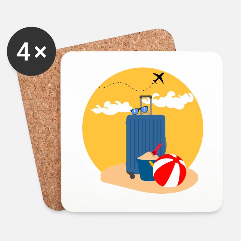 Reisen - Untersetzer (4er-Set) - Weiß