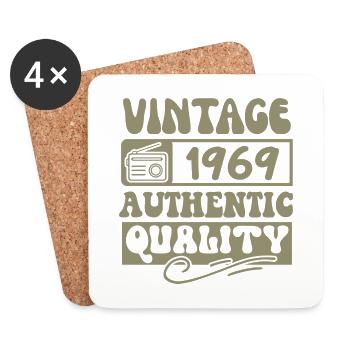 Authentisch 1969 Jahrgang 1969 - Jahrgang 1969 Retro - Untersetzer (4er-Set) - Weiß - Vorne