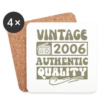 Authentic 2006 Vintage 2006 - Vintage 2006 Retro - Coasters (set of 4) - white - Front