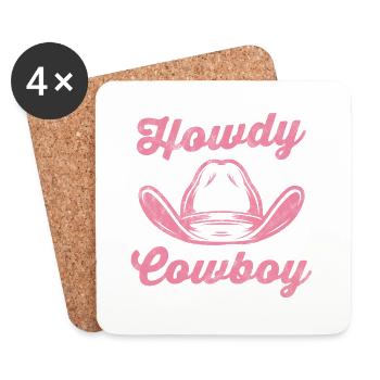 Howdy Cowboy - Coasters (set of 4) - white - Front