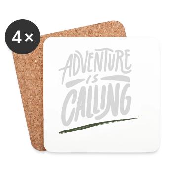 Adventure is calling - Untersetzer (4er-Set) - Weiß - Vorne
