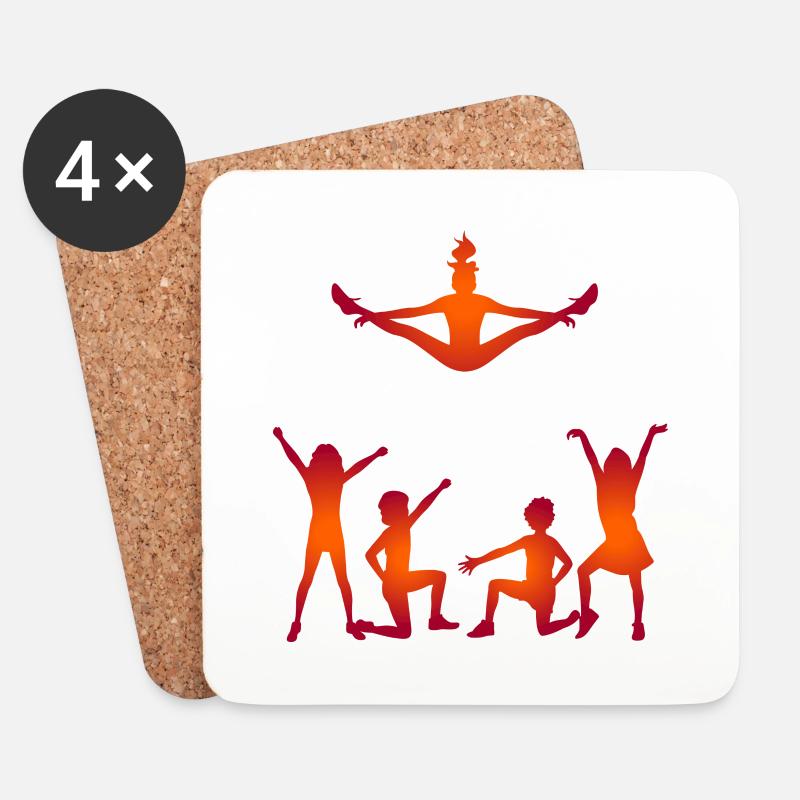 Eine Gruppe von Anfeuerer - Untersetzer (4er-Set) - Weiß