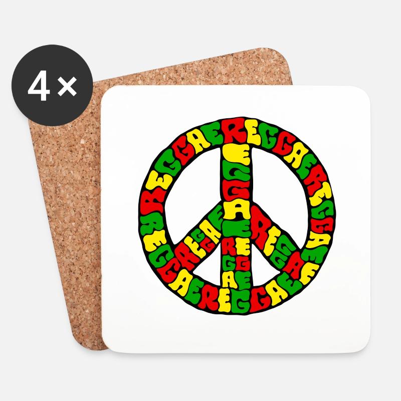 Reggae - Untersetzer (4er-Set) - Weiß