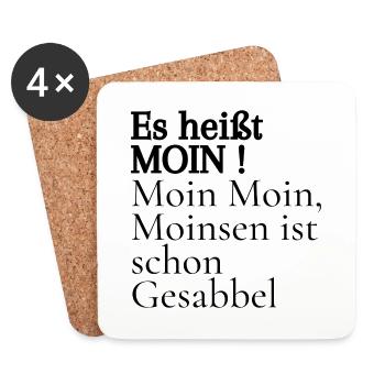 Es heißt Moin - Untersetzer (4er-Set) - Weiß - Vorne