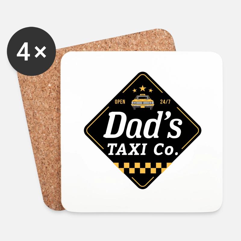Väter Taxi Co Schwarz - Untersetzer (4er-Set) - Weiß
