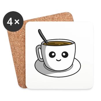 Kaffeepause - Untersetzer (4er-Set) - Weiß - Vorne