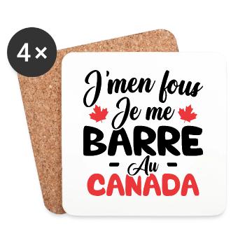 J'men fous je me barre au canada - Dessous de verre (lot de 4) - blanc - Devant