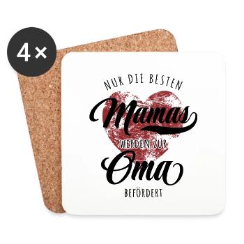 Nur die besten Mamas werden zur Oma befördert - Untersetzer (4er-Set) - Weiß - Vorne