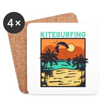 Kitesurfen - Kiteboarding Kitesurf Vintage Kite - Untersetzer (4er-Set) - Weiß - Vorne